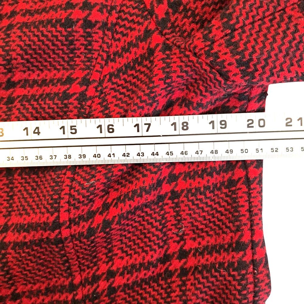 Talbots Wool Blend Blazer Womens‎ 12 Red Black Plaid Lined Jacket Classic Preppy - Picture 7 of 10